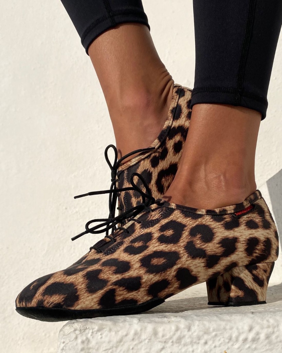 Supadance Style 1326 - Leopard print lace-up practice shoe
